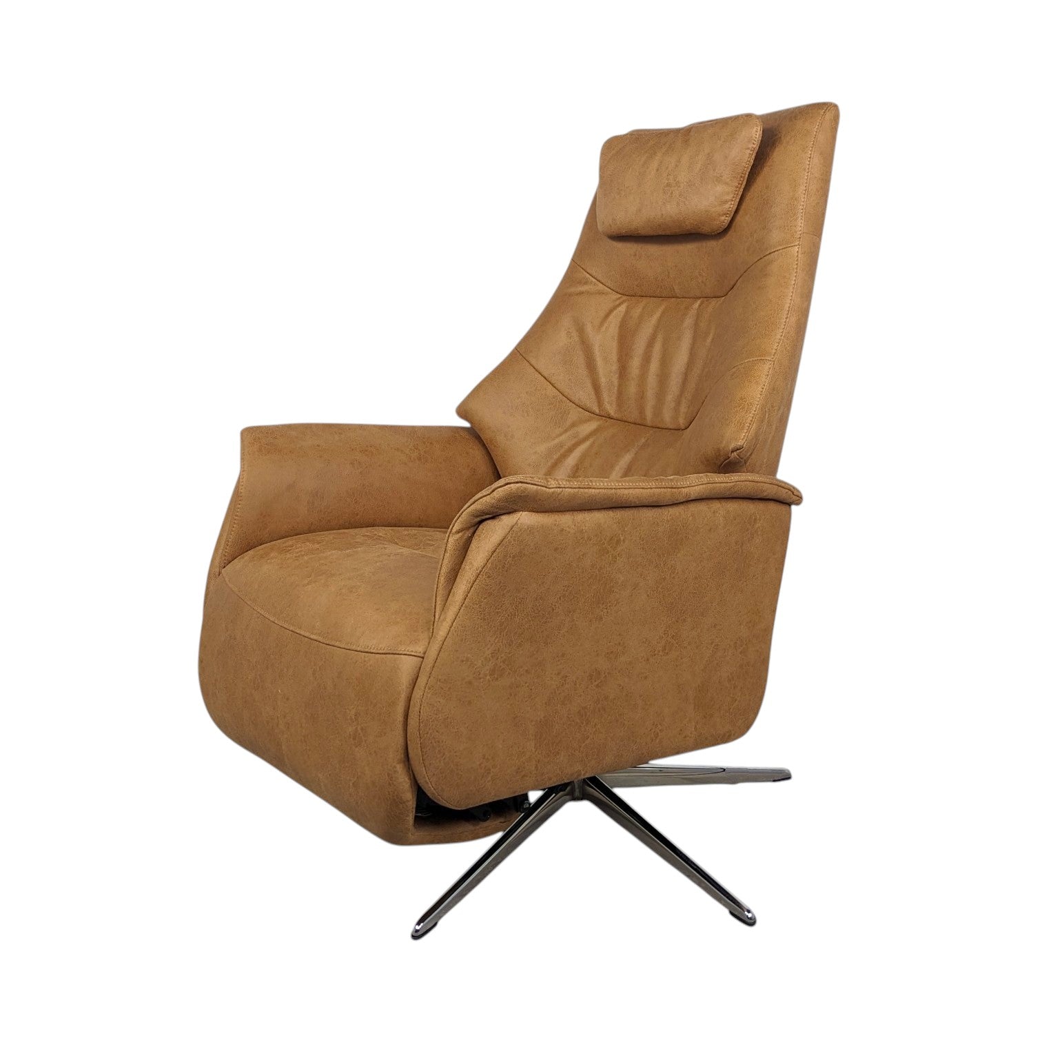 Sphinx Swivel Reclining Chair Tan Leather - Pieces For Places
