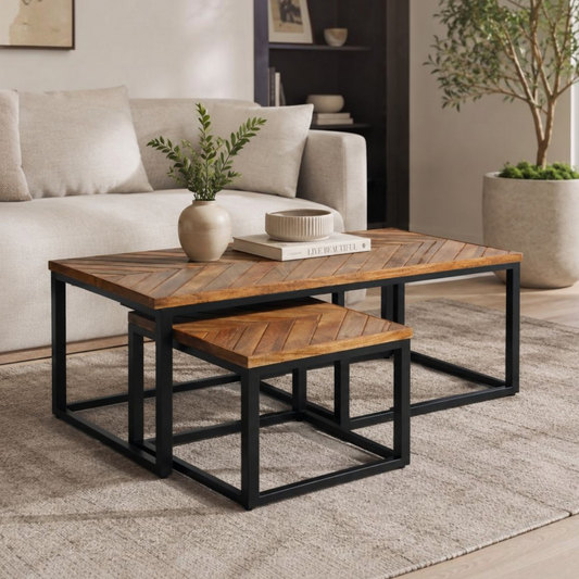 Parquet Rectangle Mango Wood Coffee Table