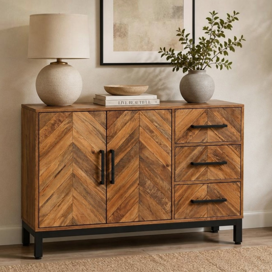 Parquet Solid Mango Wood Sideboard