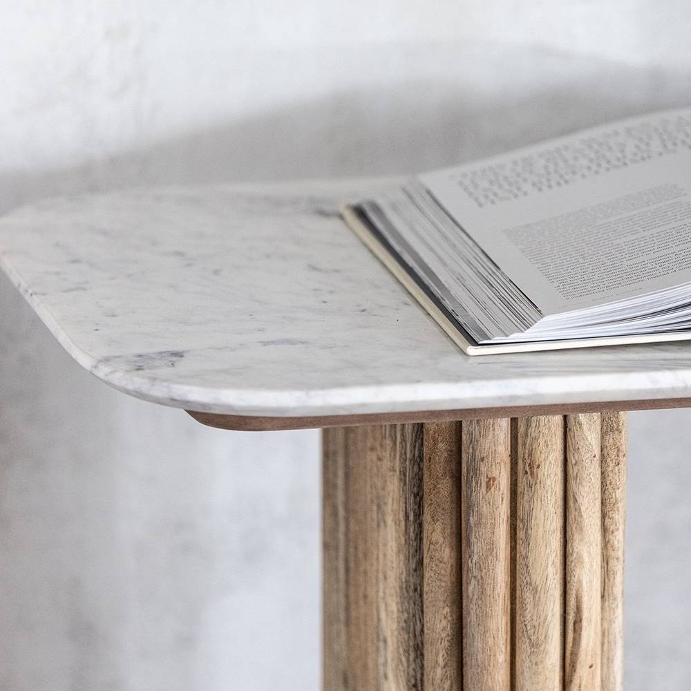 Reed Mango Wood & Marble Dining Table