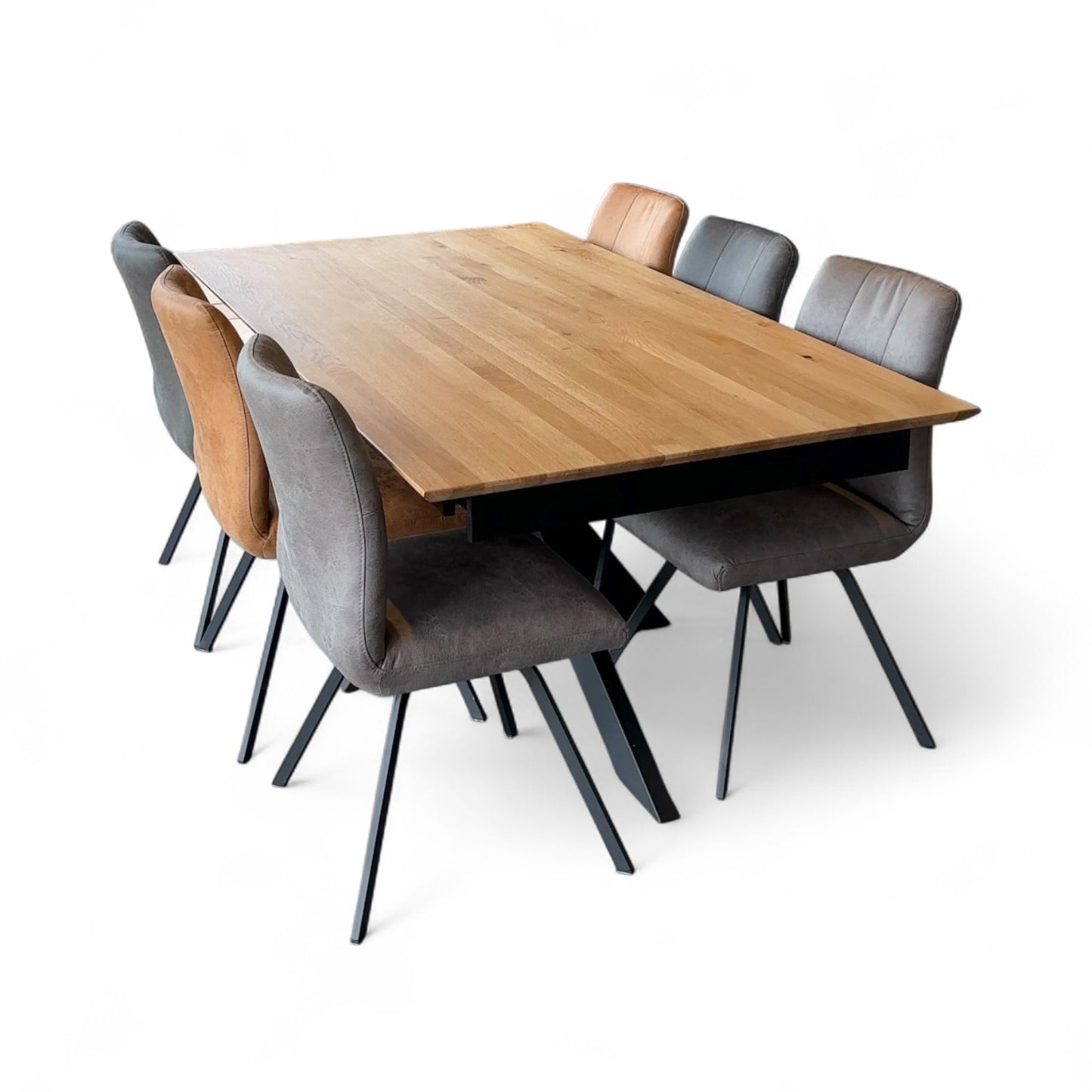 Slider Oiled Oak Extending Dining Table - Pieces For Places