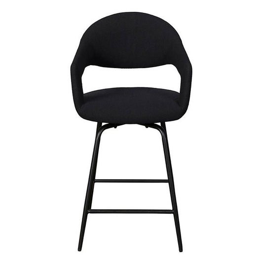 Aladdin Black Boucle Swivel Barstool - Pieces For Places