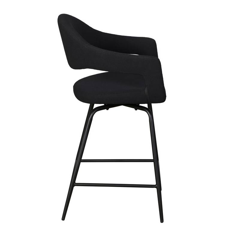 Aladdin Black Boucle Swivel Barstool - Pieces For Places