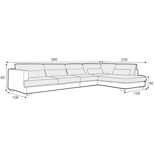 Brandon Set 4 Chaise Sofa - Pieces For Places