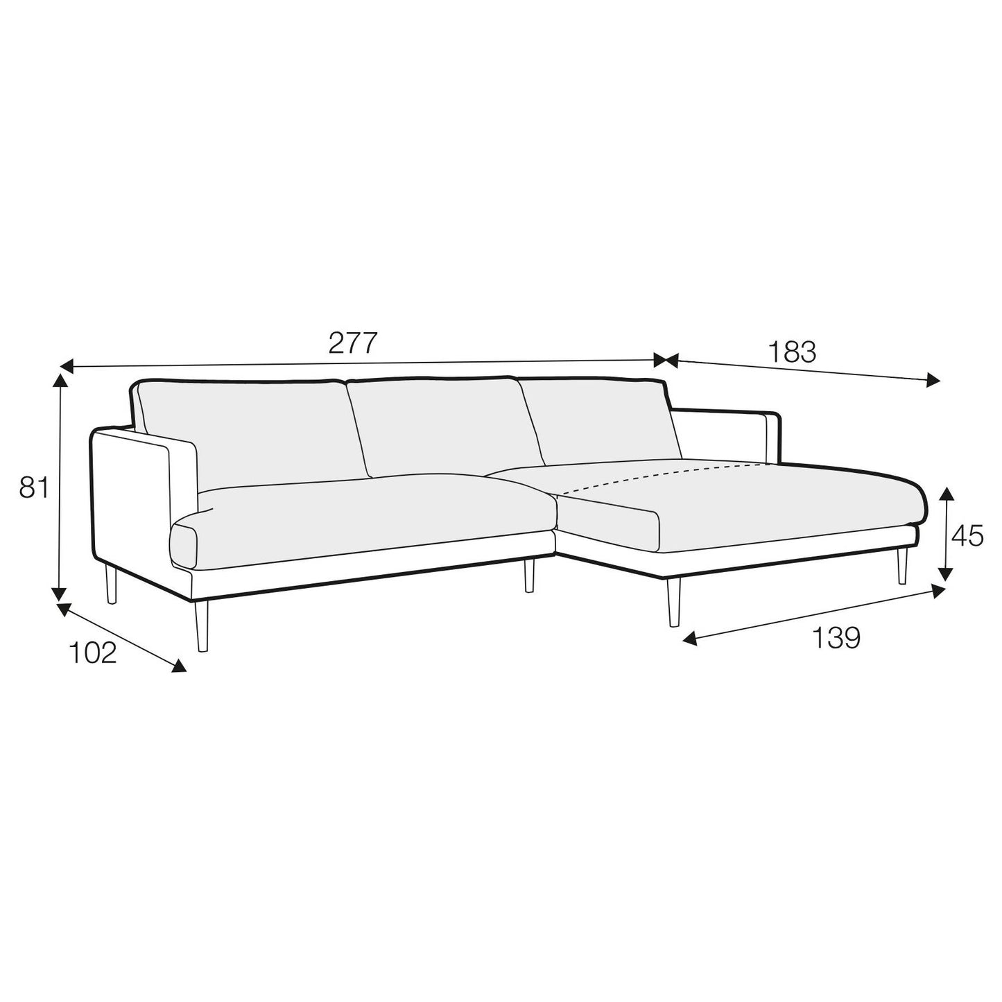 Britt 4 Seater Set 1 Chaise Sofa - Pieces For Places