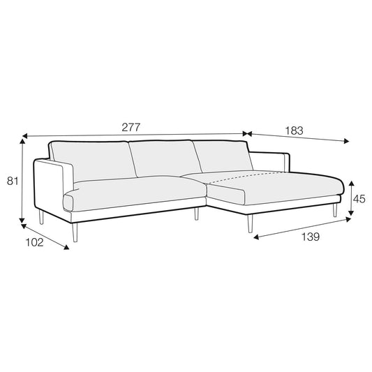 Britt 4 Seater Set 1 Chaise Sofa - Pieces For Places