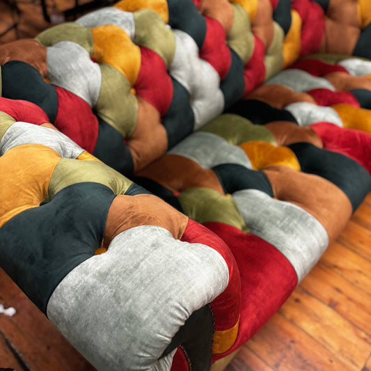 Chadderton Velvet Patchwork Chesterfield - 6 Sizes - Pieces For Places