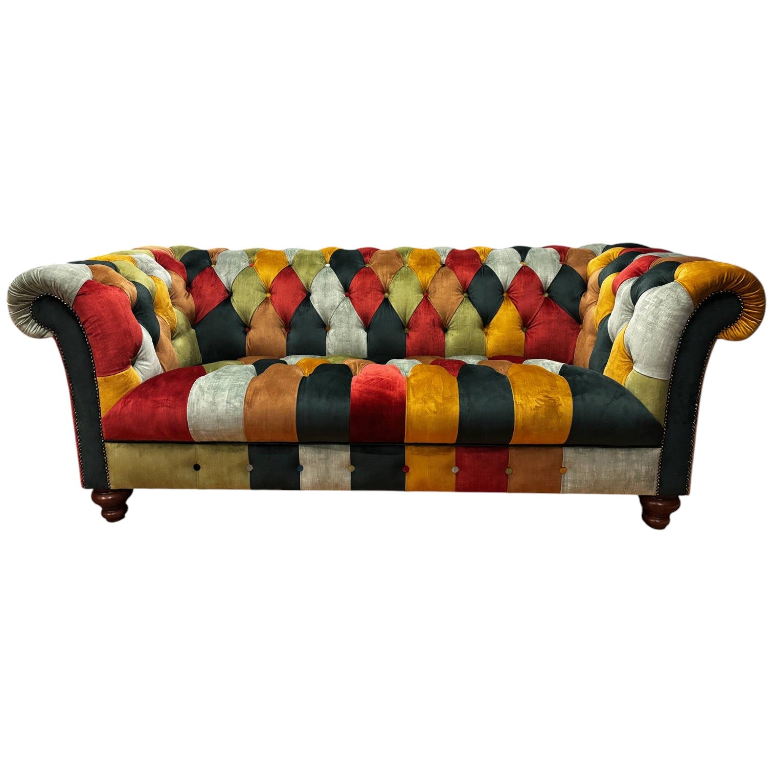 Chadderton Velvet Patchwork Chesterfield - 6 Sizes - Pieces For Places