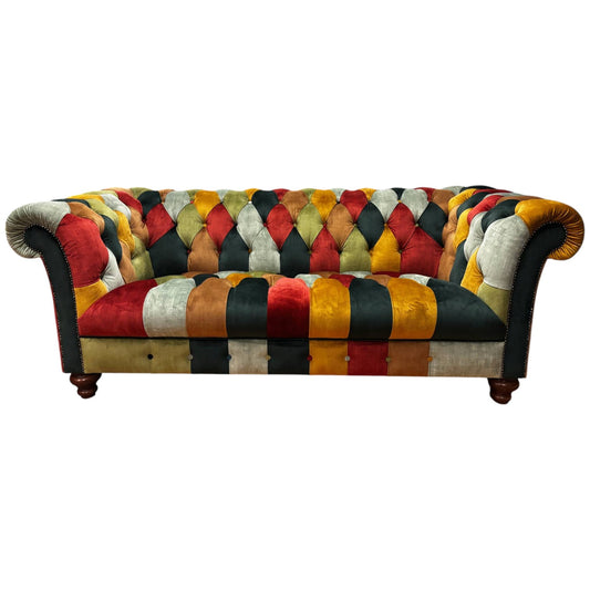 Chadderton Velvet Patchwork Chesterfield - 6 Sizes - Pieces For Places