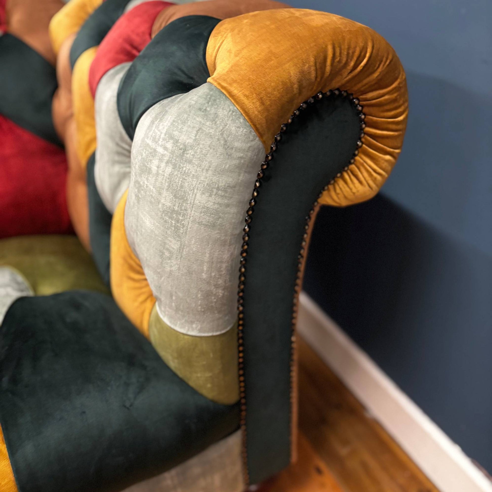 Chadderton Velvet Patchwork Chesterfield - 6 Sizes - Pieces For Places