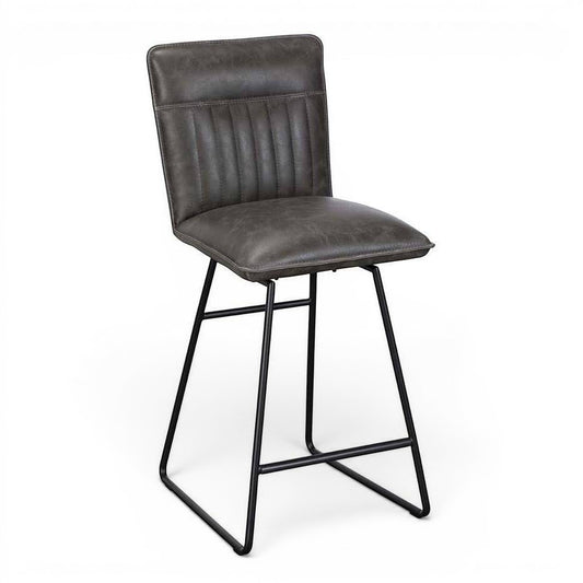 Colt Grey PU Leather Barstool - Pieces For Places