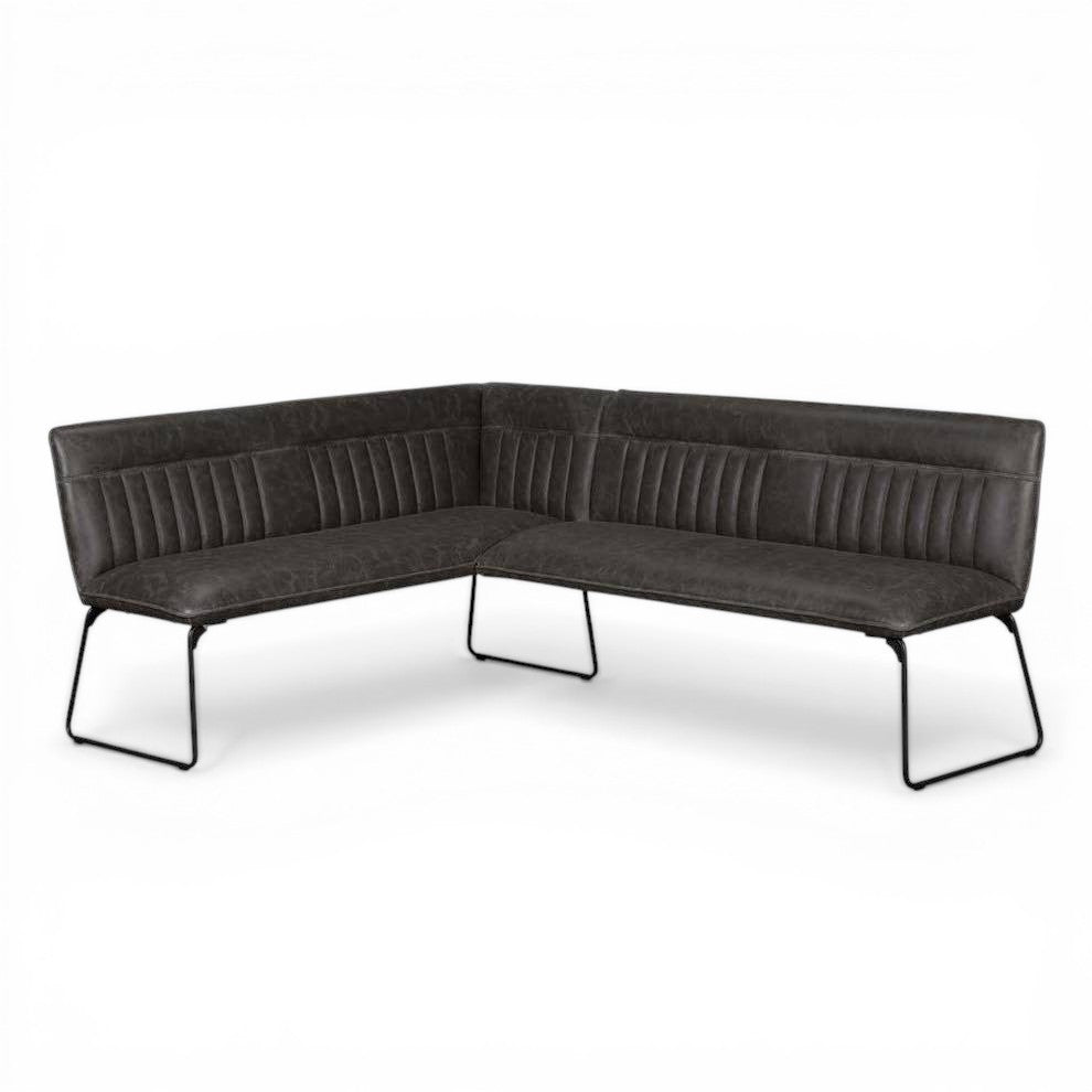 Cooper Grey PU Leather Corner Dining Bench
