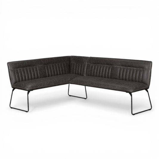 Cooper Grey PU Leather Corner Dining Bench