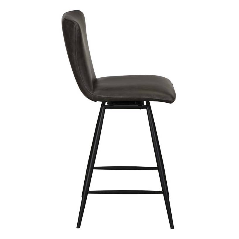 Ebba Grey PU Leather Barstool - Pieces For Places