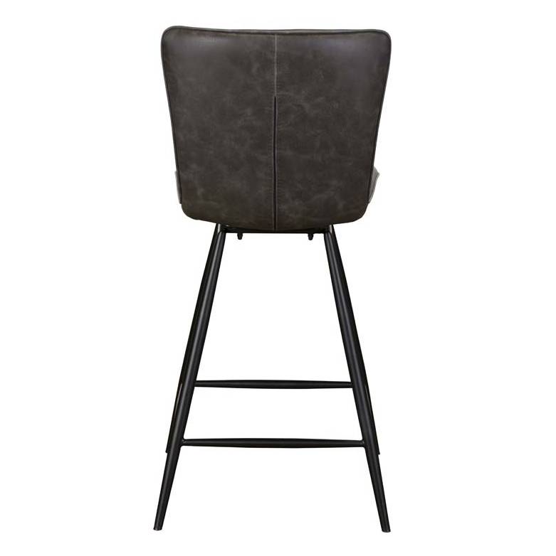 Ebba Grey PU Leather Barstool - Pieces For Places