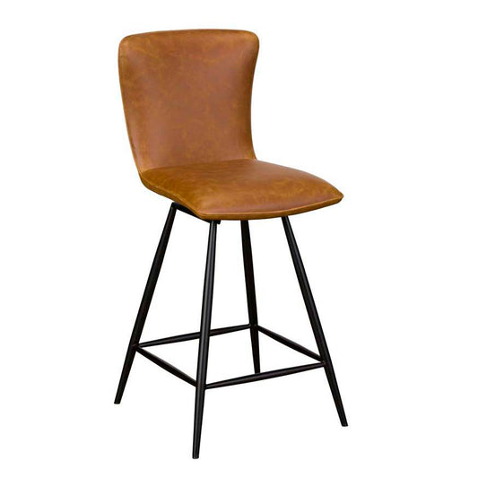 Ebba Tan PU Leather Barstool - Pieces For Places