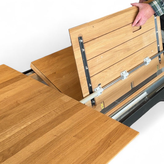 Slider Oiled Oak Extending Dining Table - Pieces For Places