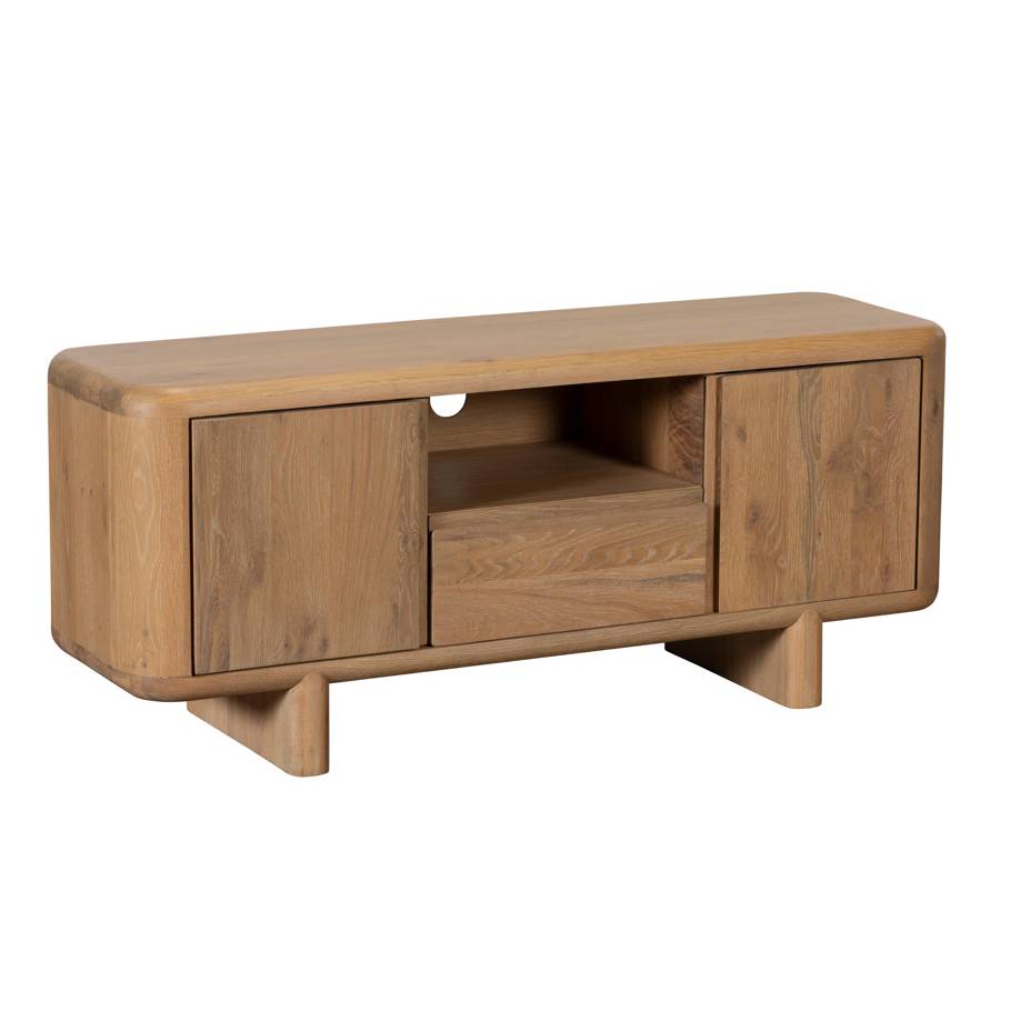 Finn Medium Oak 130cm Media Unit - Pieces For Places