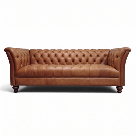Garswood Leather 4 Seater Chesterfield