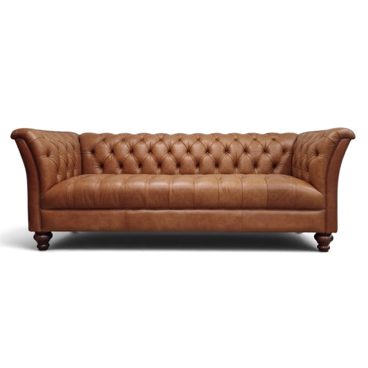 Garswood Leather 3 Seater Chesterfield