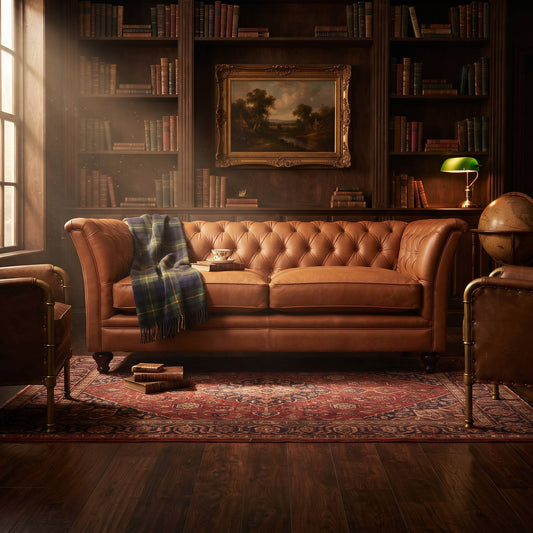Garswood Leather 2 Seater Chesterfield