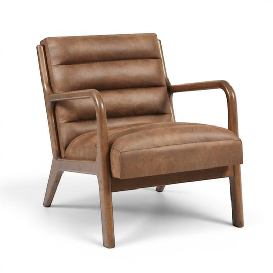 Iris Armchair in Brown PU Leather - Pieces For Places