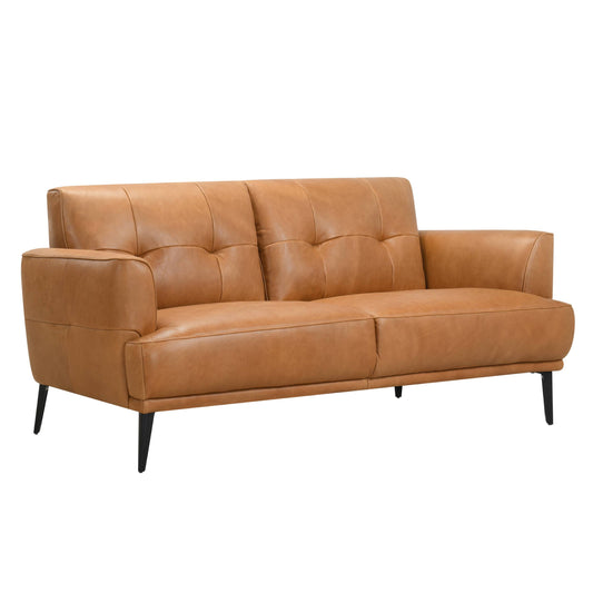 Jia 3 Seater Tan Leather Sofa - Pieces For Places