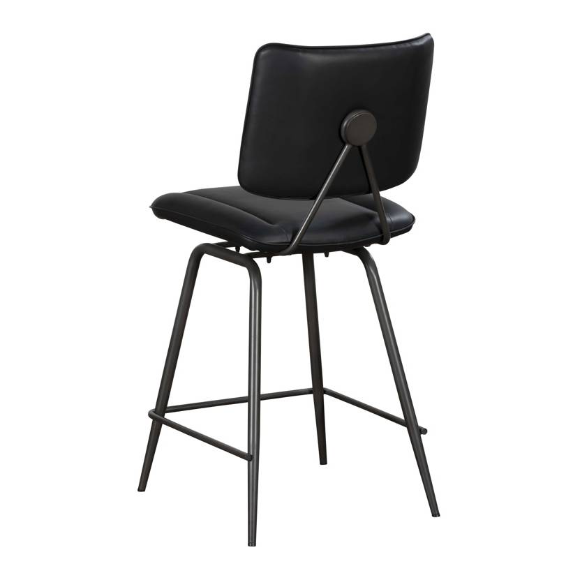 Josk Black PU Leather Barstool - Pieces For Places