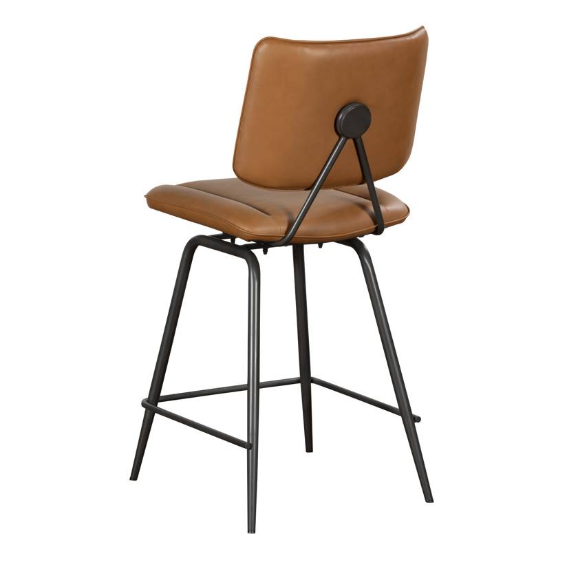 Josk Cognac PU Leather Barstool - Pieces For Places
