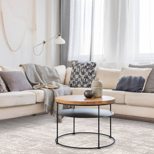 Abstract Grey Kuza Rug - 240cm x 340cm