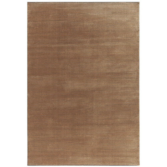 Plain Stripe Terracotta Kuza Rug - 200cm x 290cm