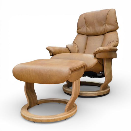 Konsul Leather Swivel Manual Recliner Chair