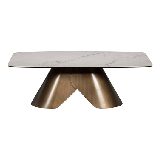 Lena 120cm Bronze & Ceramic Glass Coffee Table - Pieces For Places