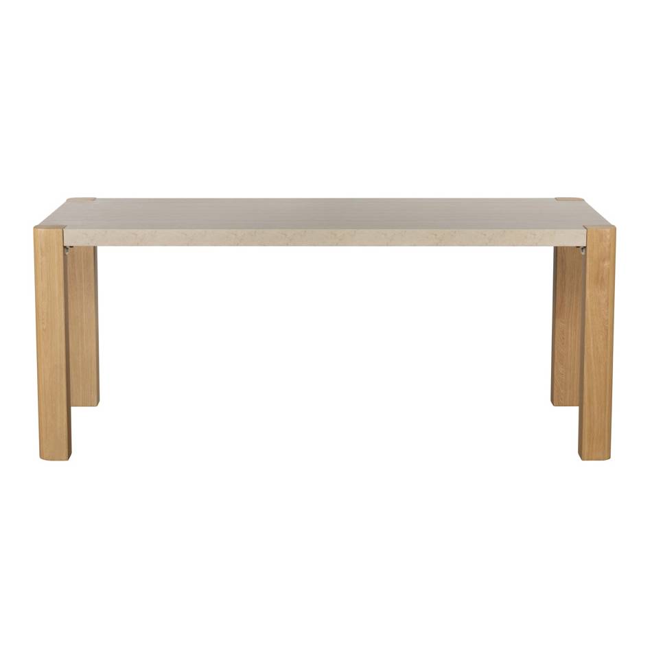 Lola 140cm Ceramic Travertine & Oak Dining Table - Pieces For Places
