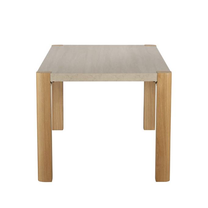 Lola 140cm Ceramic Travertine & Oak Dining Table - Pieces For Places