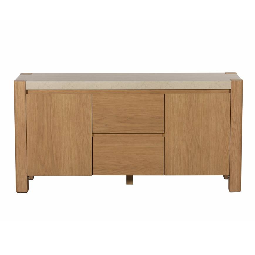 Lola 150cm Ceramic Travertine & Oak Sideboard - Pieces For Places