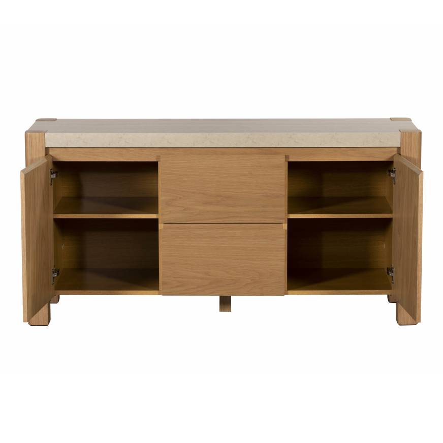 Lola 150cm Ceramic Travertine & Oak Sideboard - Pieces For Places