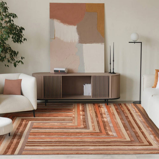 80 Network Terracotta Matrix Rug - 200cm x 300cm
