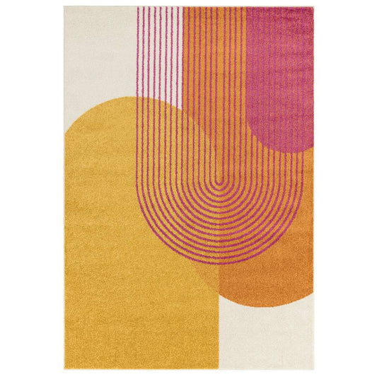 Orange Retro Rug MU13 Muse Rug - 200cm x 290cm