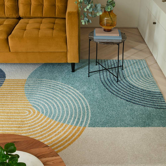 Blue Retro Rug MU15 Muse Rug - 200cm x 290cm