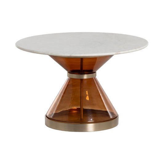 Muse Marble & Orange Glass Coffee Table
