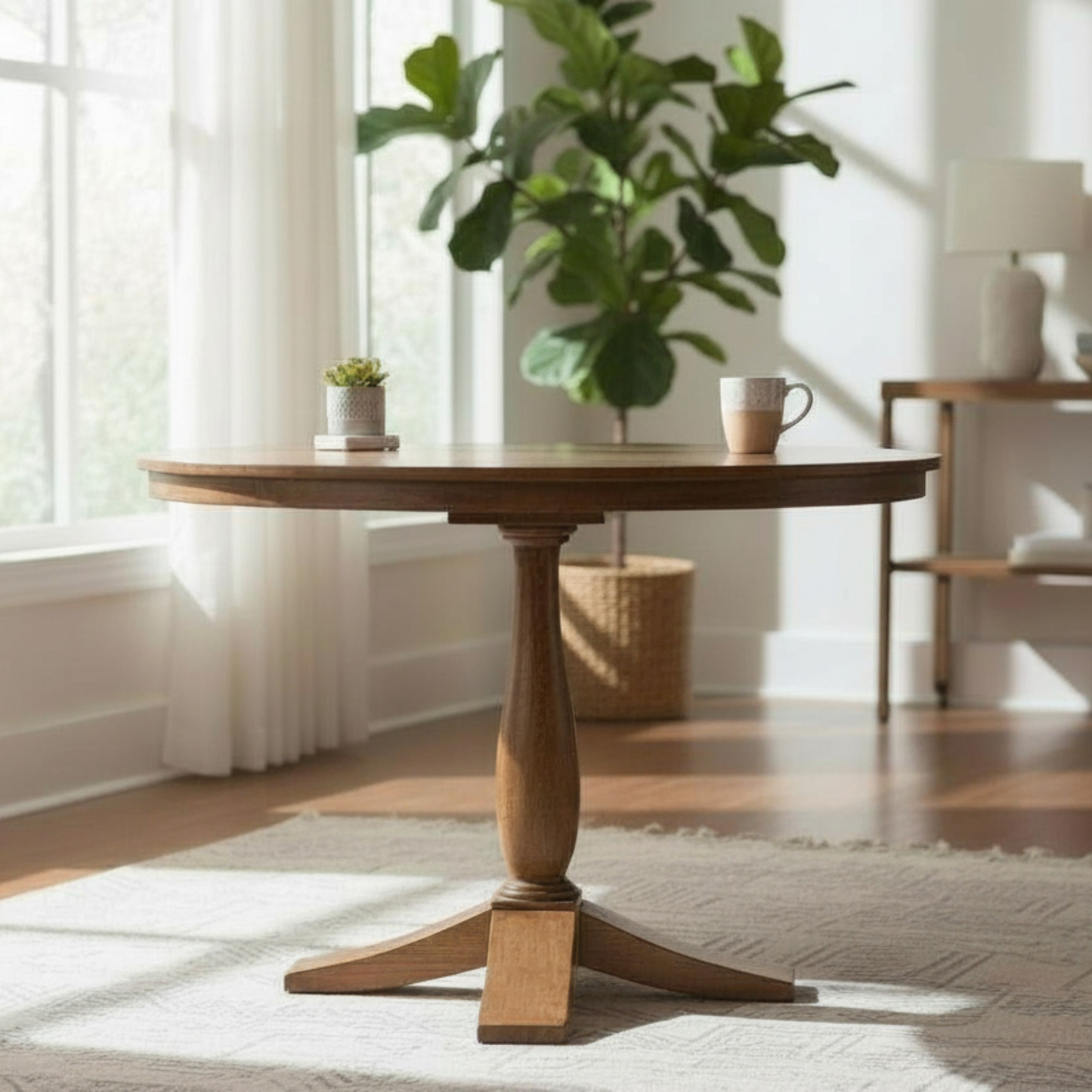 Natalia Mango Wood Round Dining Table