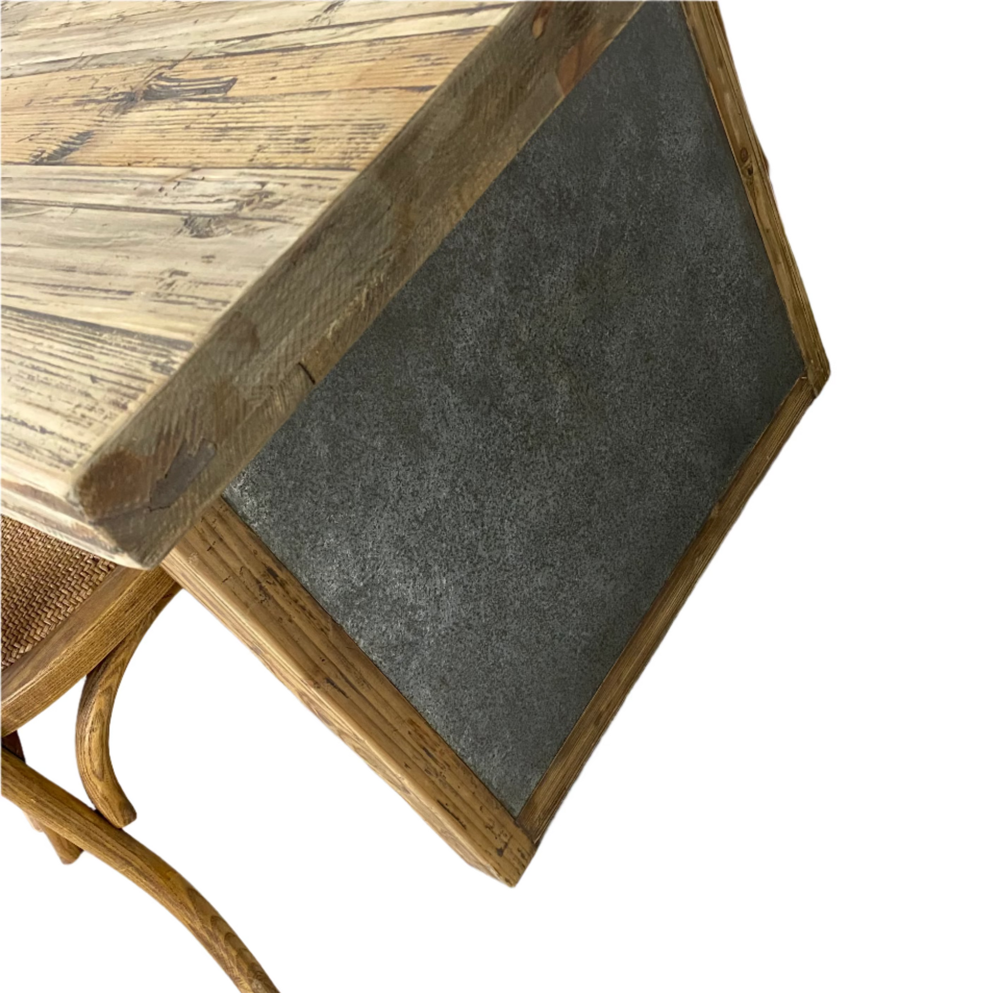 Oyster Reclaimed Pine 220cm Dining Table & Chairs - Pieces For Places