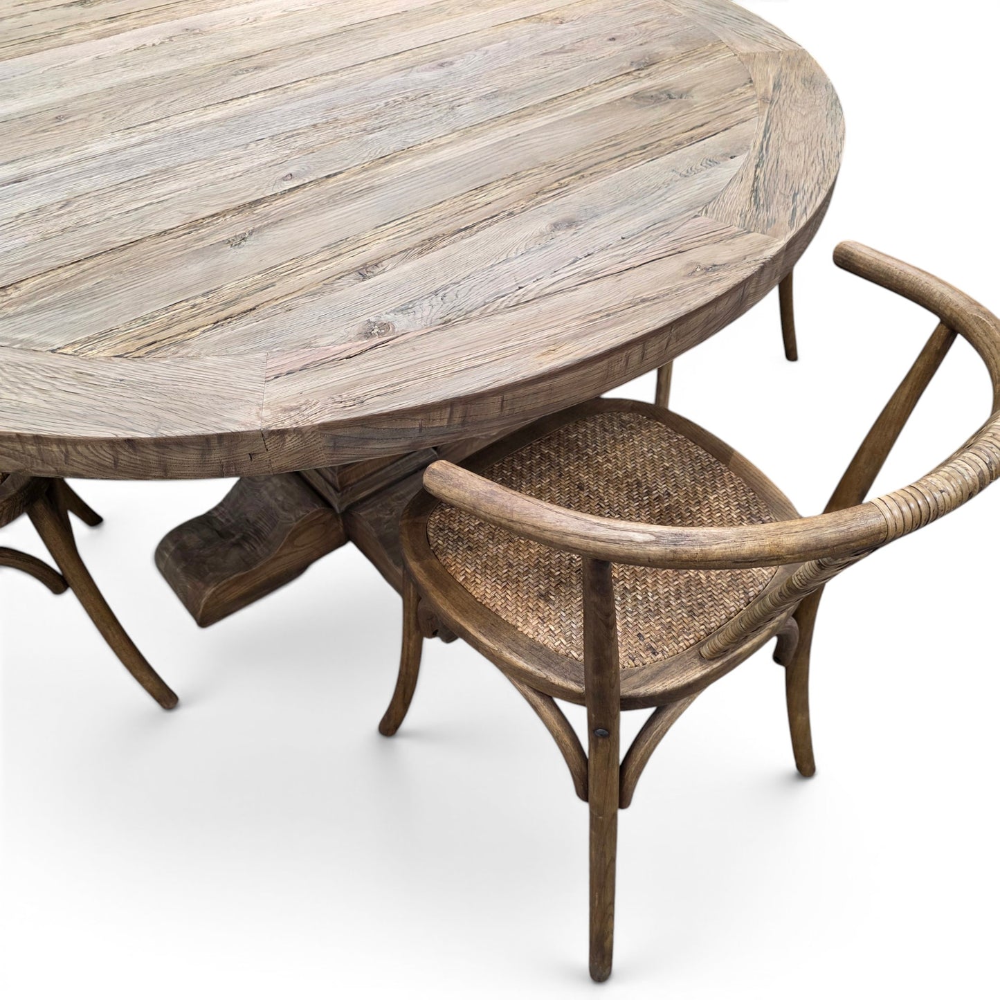 Oyster Reclaimed Oak Round Dining Table