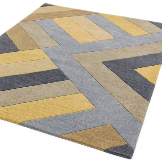 RF02 Big Zig Ochre Grey Reef Rug - 200cm x 290cm