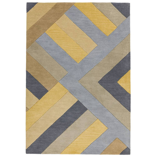 RF02 Big Zig Ochre Grey Reef Rug - 200cm x 290cm