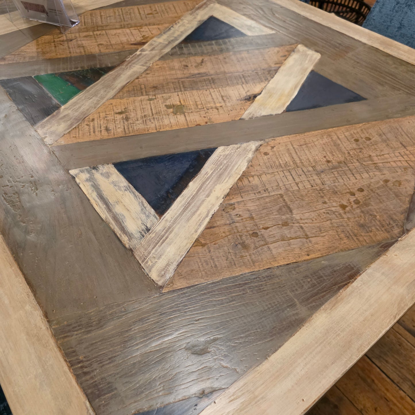 Accentra Geometric Dining Table With Glass Top