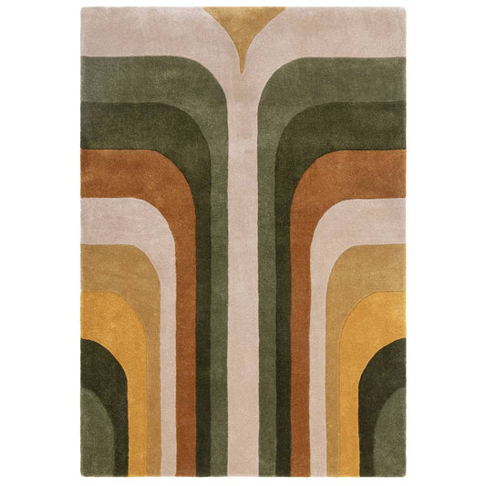 02 Retro Green Romy Rug - 200cm x 290cm
