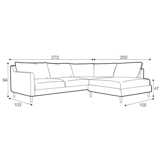 Sally Set 1 Corner Chaise Sofa - Pieces For Places