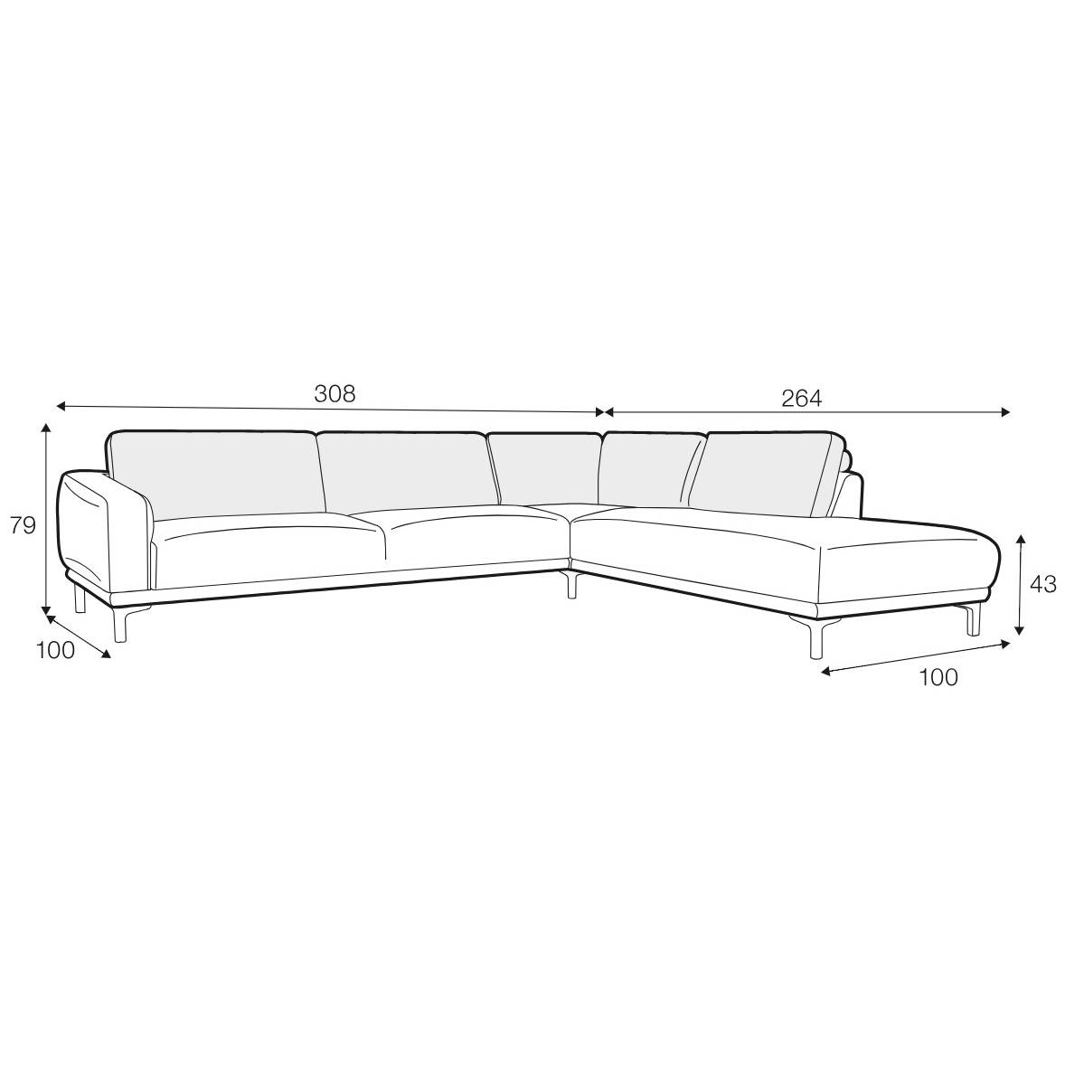 Edvin Set 3 Corner Chaise Sofa - Pieces For Places
